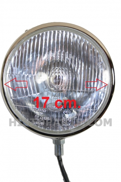 7 Inch Lucas model koplamp 17 cm diameter glas Histoparts