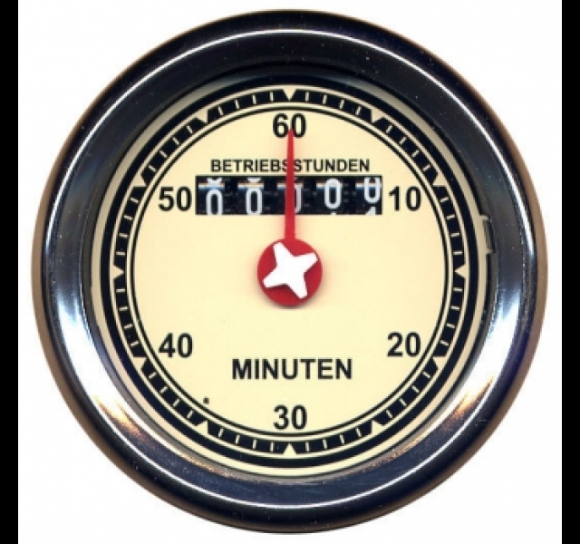 Hour meter with white scale
