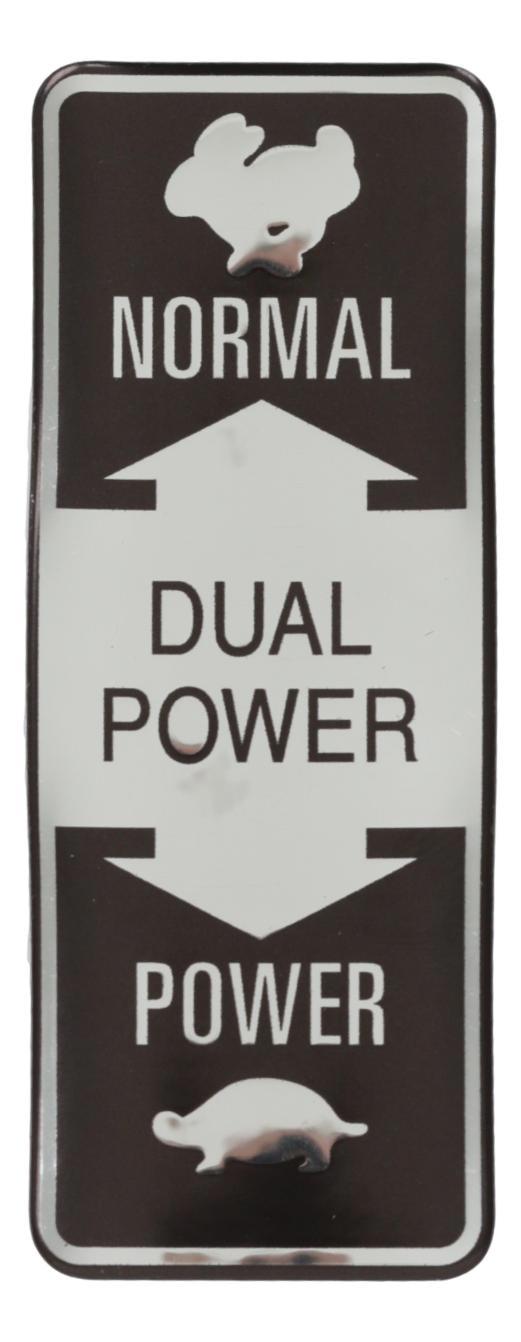 Dual Power shift position decal