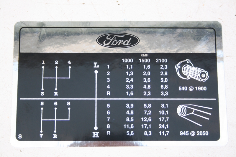 Dashboard, shifter decal Ford 2000 to 6600
