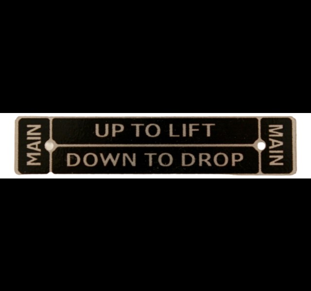 Nuffield Aux lift instruction plate