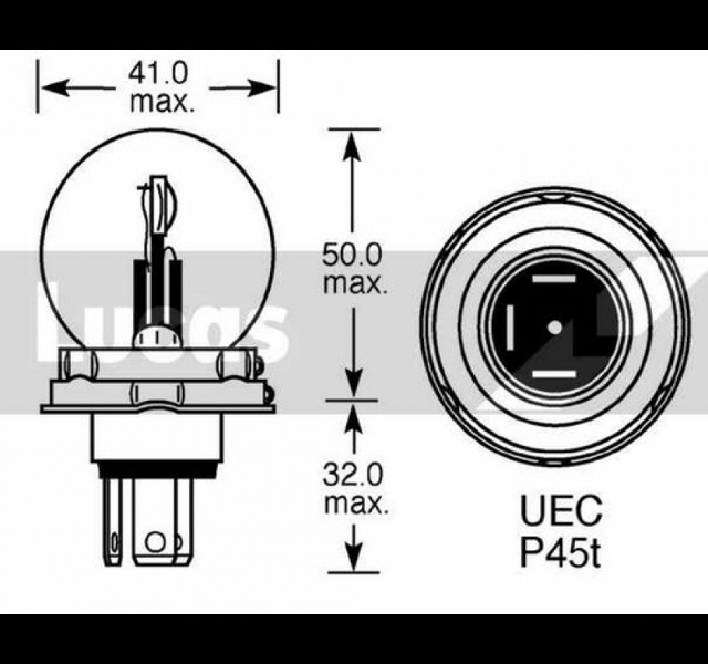 Lucas Duplo lamp. 12V 45/40W Histoparts