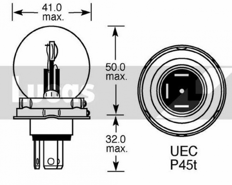 Lucas Bulb, duplo. 12V 45/40W Histoparts