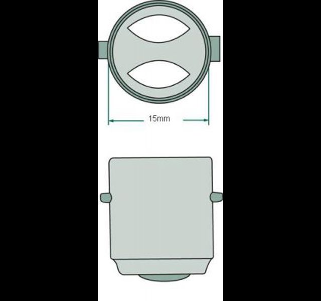 lamp 12 Volt, 10 watt. dubbele aansluiting onderaan Histoparts
