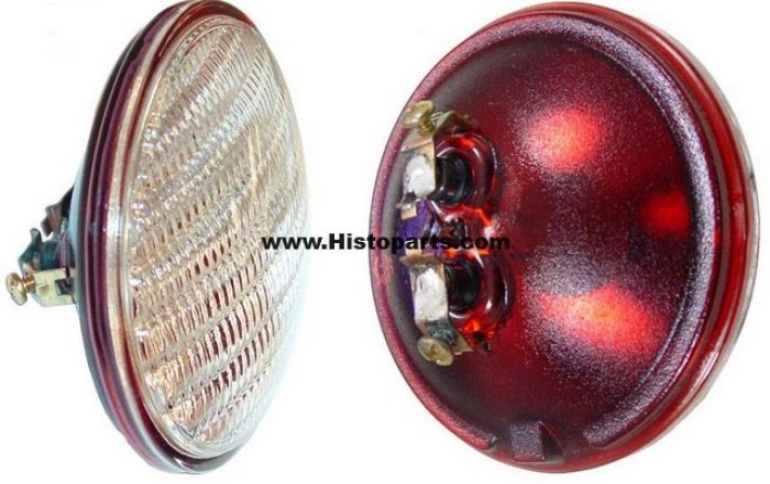 Achterlamp, rood. sealed beam 110 mm 12Volt