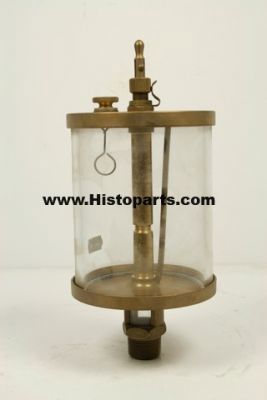 Brass drip feed oiler, 112 mm glass