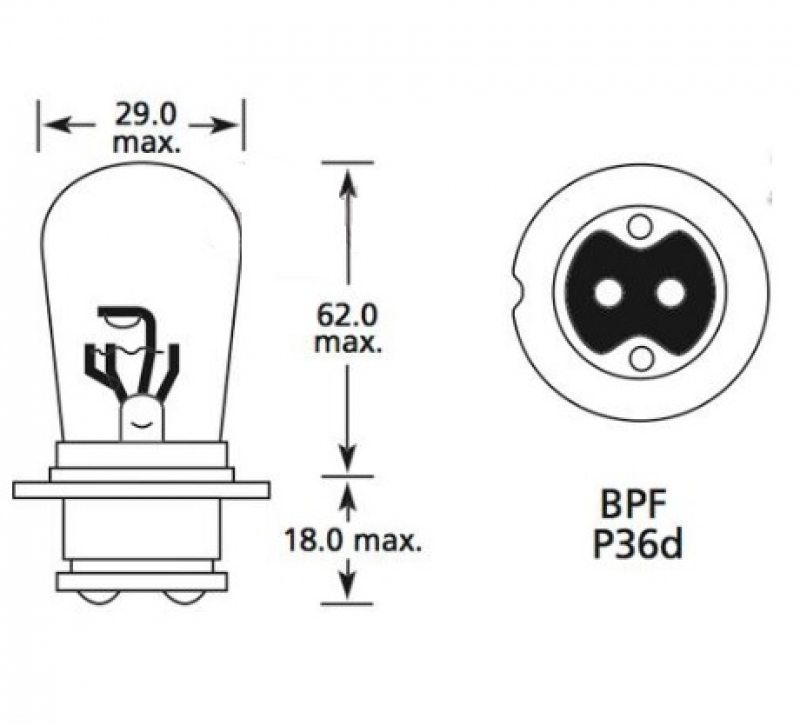 Gloeilamp. 12V. 45/40W Histoparts