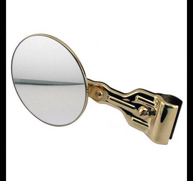 Side view mirror with brass clamp