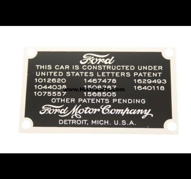 A-Ford dataplate
