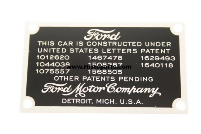 A-Ford dataplate