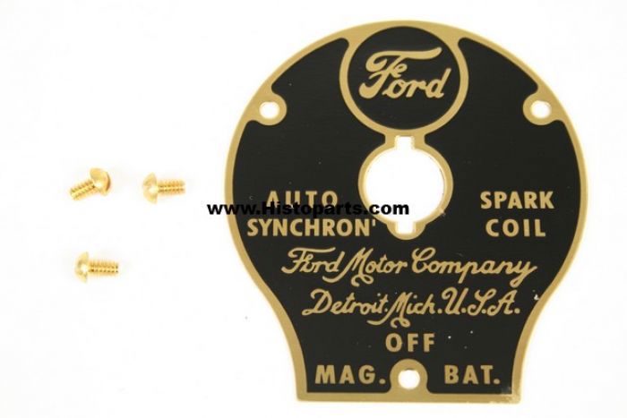 Ontsteking schakelplaatje op coilbox. T-Ford