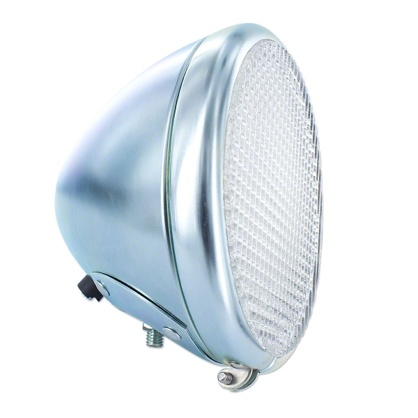 Headlight, 7" (180 mm) with flat glass and zinc plated body