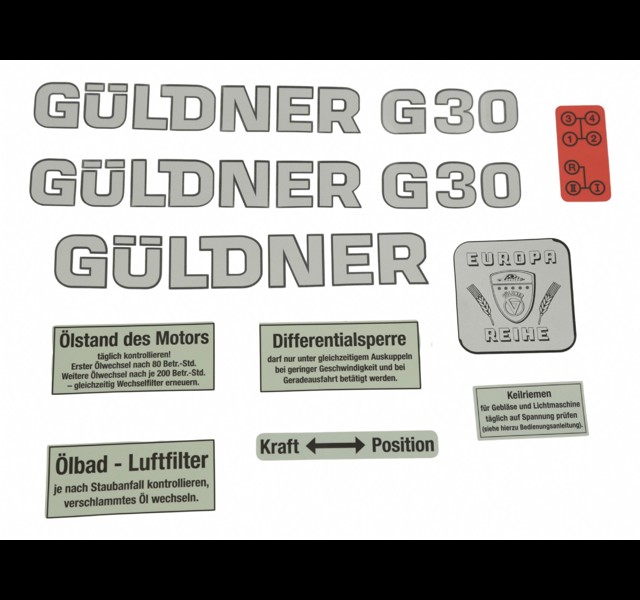 Motorkap stikkerset Guldner G30