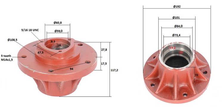 productfoto van Voorwiel naaf International 2WD