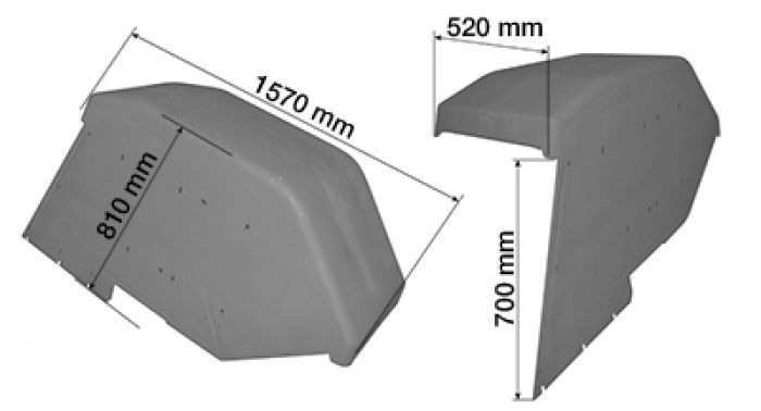 Spatbord, rechts. International comfort cabine Histoparts