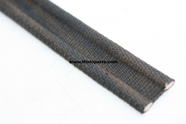 Canvas band met kraal, 25 mm