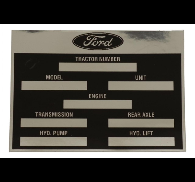 Ford tractor identification decal