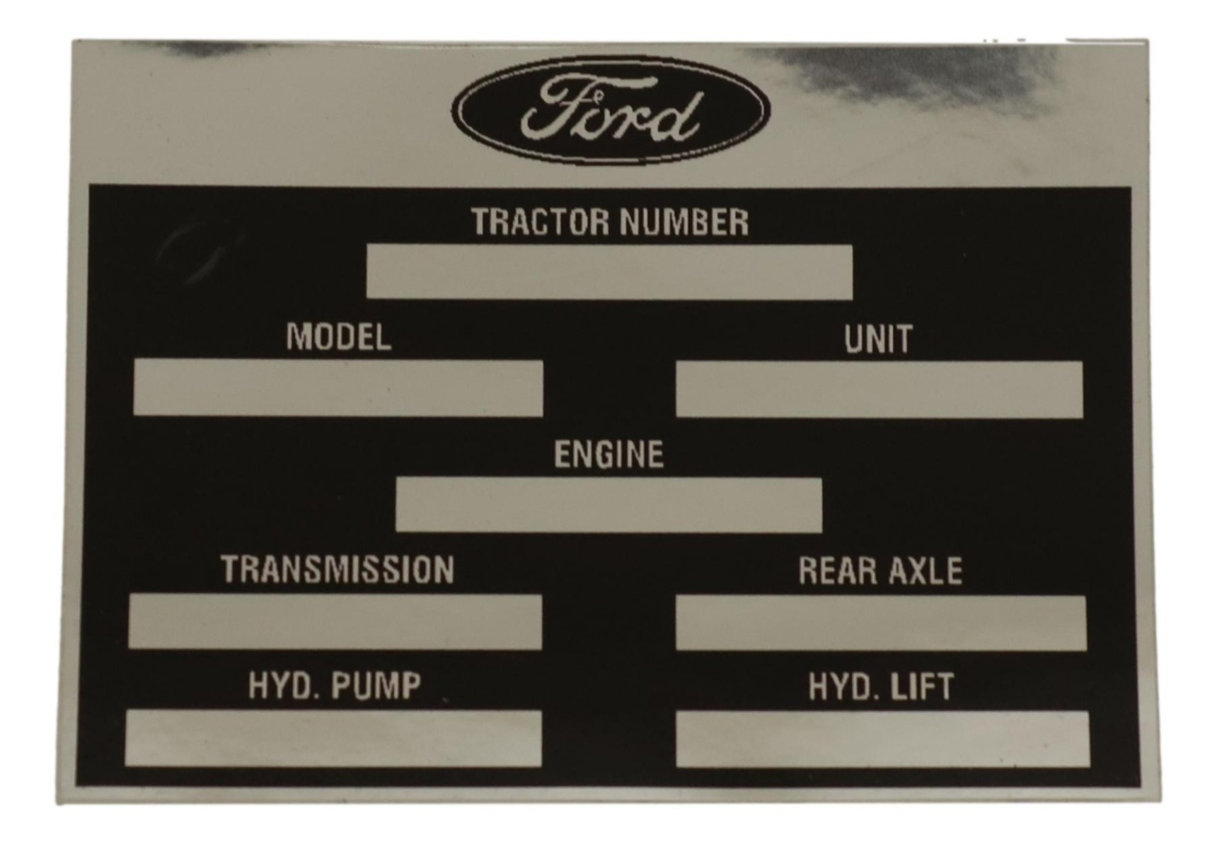 Ford tractor identification decal
