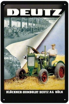 Metalen wandbord Deutz tractoren