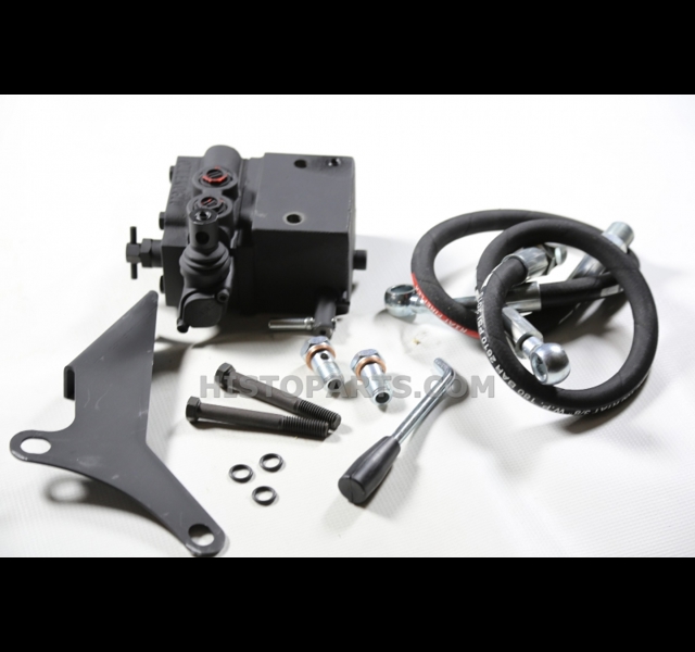 Double acting hydraulic valve assembly with hoses, complete.