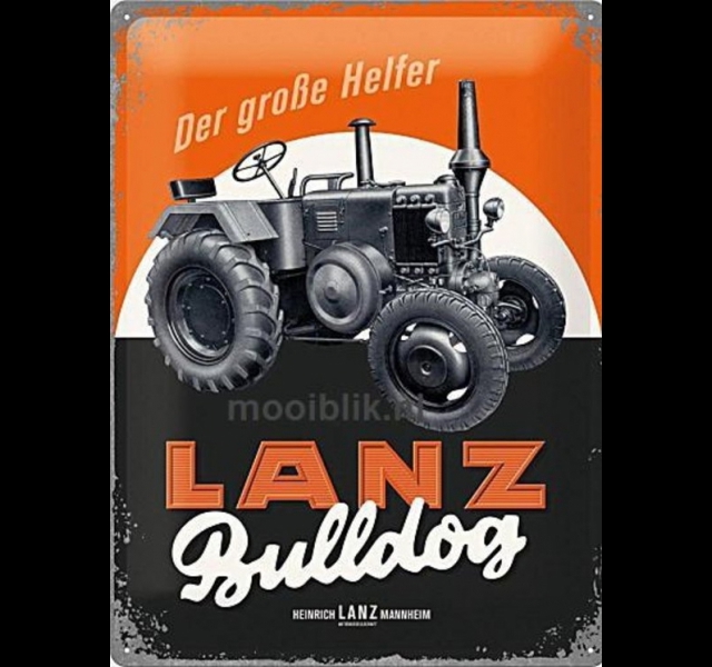 Lanz Bulldog Metal Wall Sign 30 x 40 cm