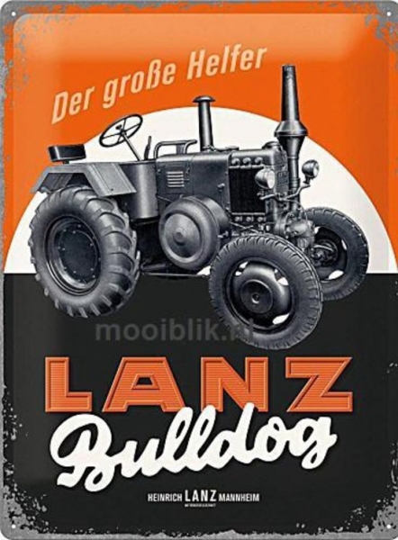Lanz Bulldog Metal Wall Sign 30 x 40 cm