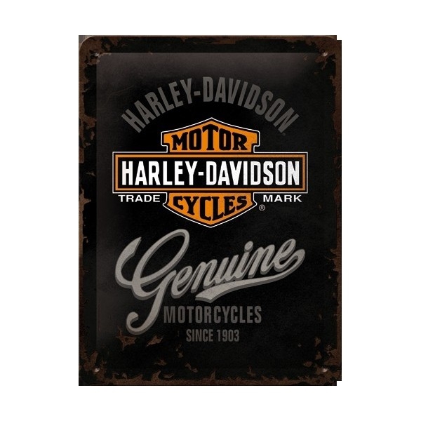 Harley Davidson Genuine.tin sign. 15 x 20 cm