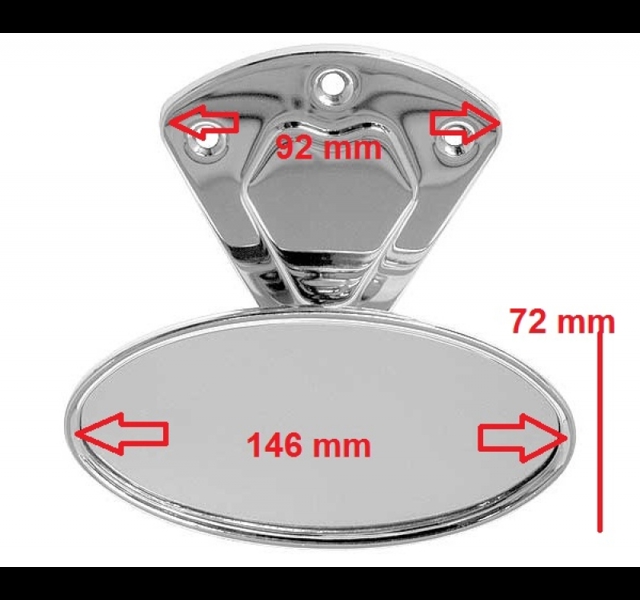 Ovale chromen binnenspiegel Histoparts