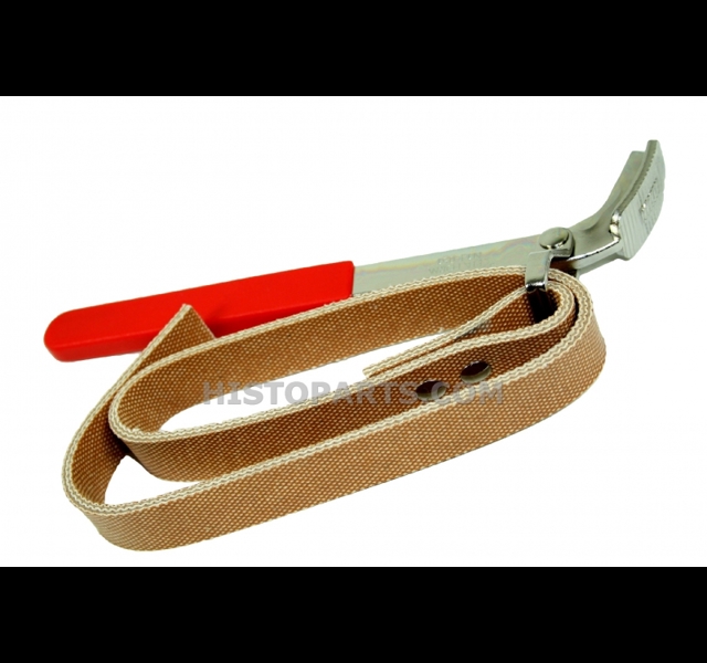 Strap wrench for oil filter removal