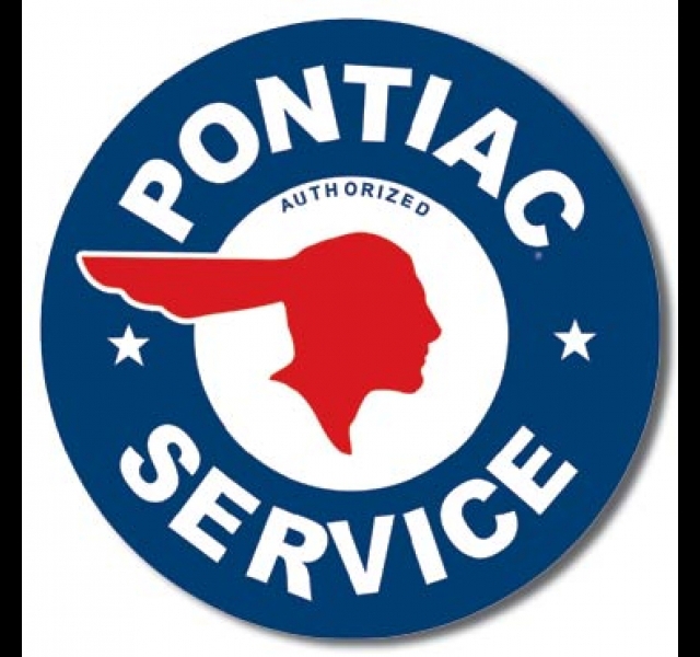 Pontiac Service, Round Metal Wall Sign