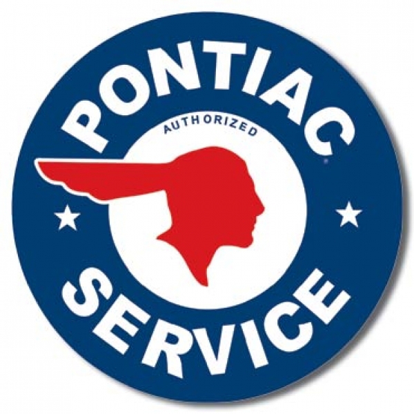 Pontiac Service, Round Metal Wall Sign