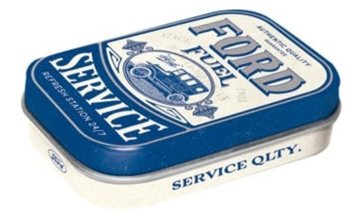 Mint box, with Ford logo in 3D