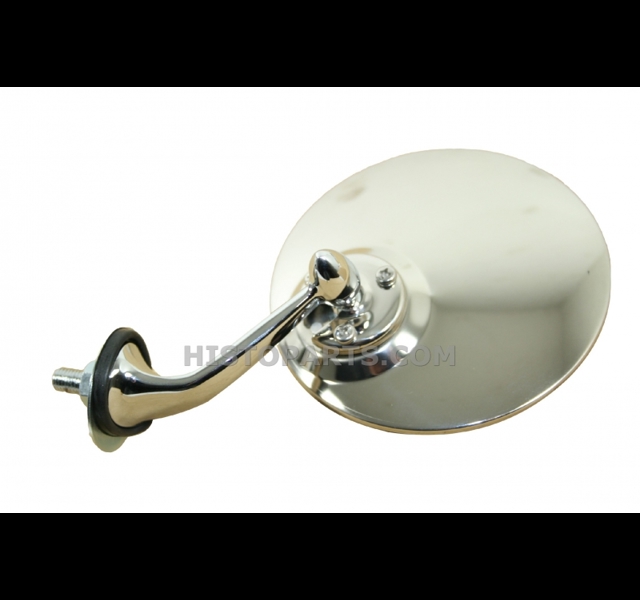 Round Stainless/Chrome British Style Outside Mirror, Right Side