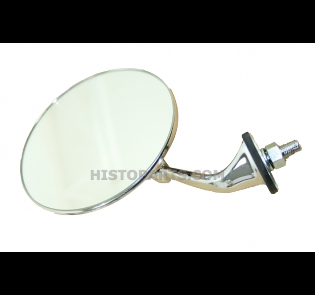 Round Stainless/Chrome British Style Outside Mirror, Right Side Histoparts