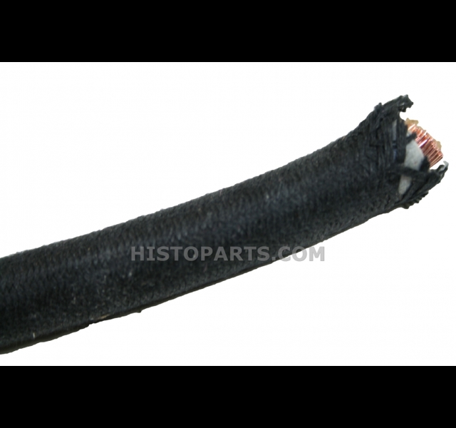 Black Cotton Braided Battery Cable, 35qmm.