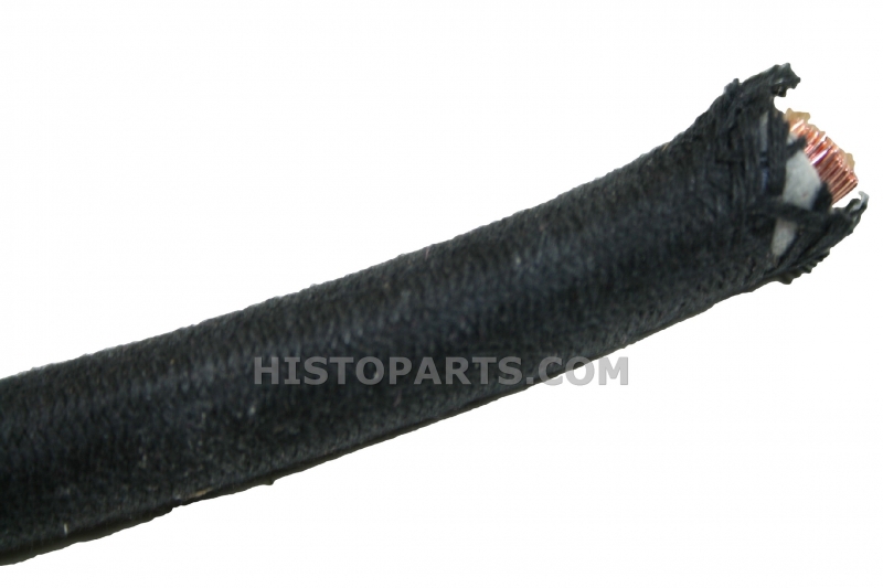 Black Cotton Braided Battery Cable, 35qmm.