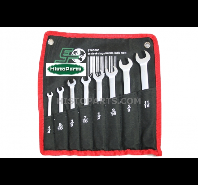 Steek - Ring sleutelset 8 delig, INCH
