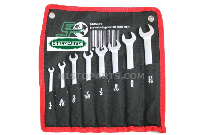 Steek - Ring sleutelset 8 delig, INCH