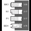 Piston ring set International, 4 rings Histoparts