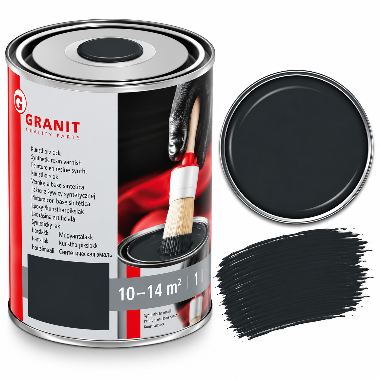 Ral 9011 Graphit zwart, 1 Ltr