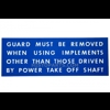 PTO guard decal, Ford, Fordson