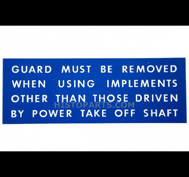 PTO guard decal, Ford, Fordson