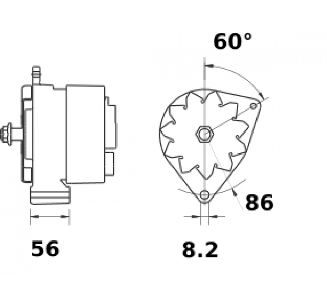 Mahle Letrika dynamo. 33Amp Histoparts
