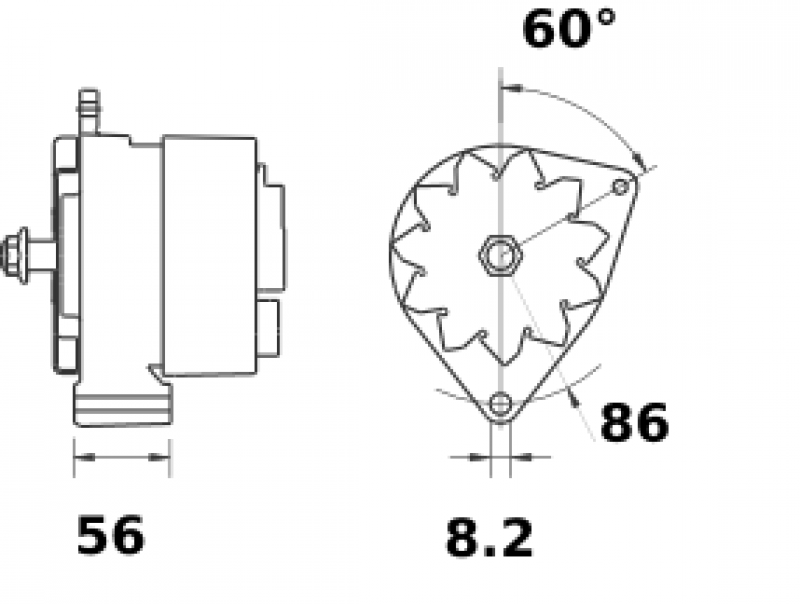 Mahle Letrika dynamo. 33Amp Histoparts