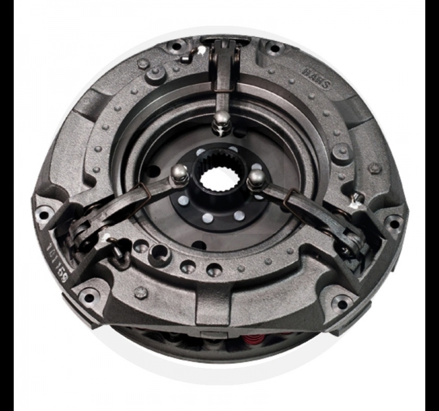 Drukgroep 12/10 inch met 9 rode drukveren. Aftakasplaat met 25 splines
