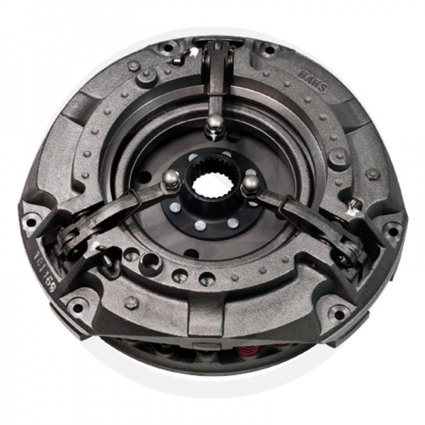 Drukgroep 12/10 inch met 9 rode drukveren. Aftakasplaat met 25 splines