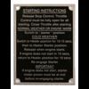 Starting Instruction Plate - MF165 (From 1965)