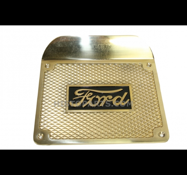 Step plates, solid brass, Ford script