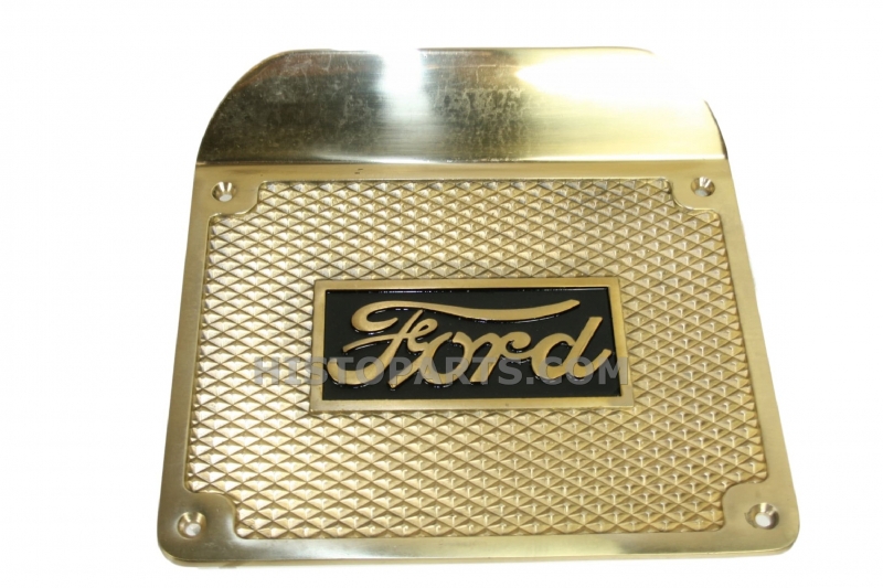 Step plates, solid brass, Ford script