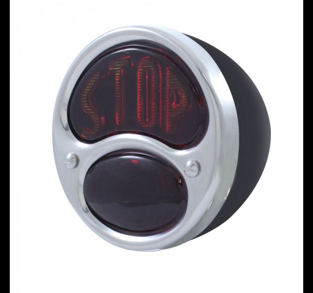 Tail Lamp w/Black Housing Glass "STOP" Lens